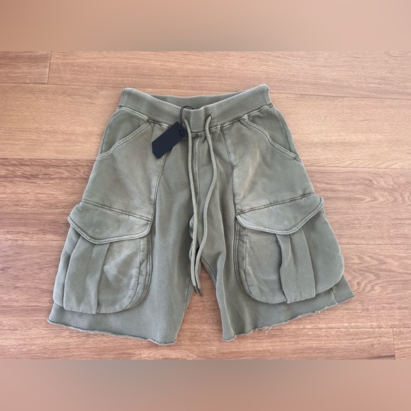 R13 Multipocket Relaxed Sweatshorts Faded Olive Green - Size S/ Waist 29” - Picture 4 of 9